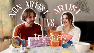 Artist Vs Non-Artist Try Clay Pottery | This Month's Craft Box Review & Unboxing