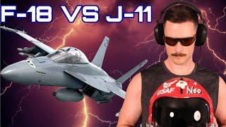 Real Fighter Pilot F-18 vs Chinese J-11 | DCS