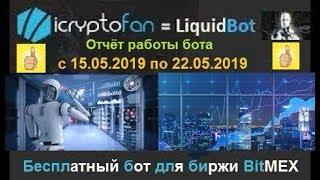 LiquidBot - отчёт работы бесплатного бота для биржи BitMEX с 15.05.2019 по 22.05.2019