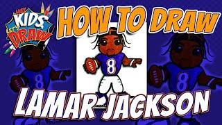 How to Draw Lamar Jackson for Kids - Baltimore Ravens Football