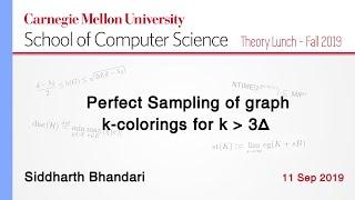 Perfect Sampling of graph k-colorings for k greater than 3Δ