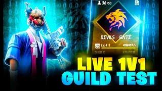 FREE FIRE LIVE GUILD TEST || FF GUILD TEST || DAY 4 || 1V2 GUILD TEST