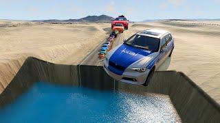 🟡 BIG & SMALL CARS vs SQUARE GIANT PIT #24  – BeamNG.drive Madness | Impala BeamNG