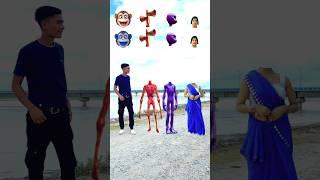 Red siren,,Purple Dame tu Casita alien & Young lady vs me correct head matching vfx video Game#funny