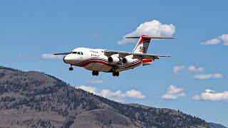 Conair Avro RJ85 Approach and Landing at Kamloops Airport