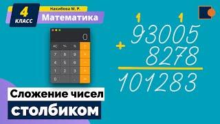 Математика. Сложение чисел столбиком.