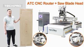 TechPro 2022 new type ATC saw blade cnc router machine for sale