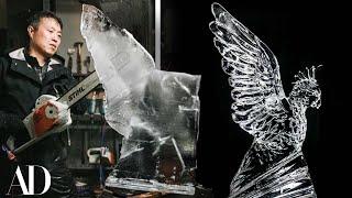 Carving An Intricate Ice Sculpture From Start To Finish | By Hand | Architectural Digest