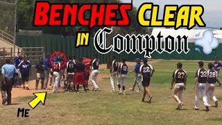 BENCHES CLEAR IN COMPTON!! (IRL Baseball Gameday)