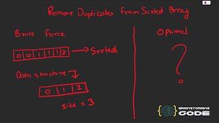 Leetcode 26 - Remove Duplicates from Sorted Array | Brute Force + Optimal Solutions 