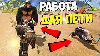 ARK  Выживание на ПЕТЬКЕ на ОФ PvP в АРК! ЗАТАМИЛ ГИГАНТОПИТЕКА на КЛАССИКАХ! Бомже ПВП!