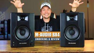 BEST BUDGET STUDIO MONITORS 2021? | M-Audio BX4 Studio Speakers (Unboxing & Review)