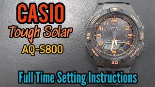 Casio Digital Watch AQ-S800 Time Setting Instructions | SolimBD | Watch Repair Channel