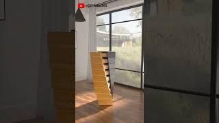 Solid Wood Spiral Corner Cabinet Furniture Design #home #interiordesign #creativestyle