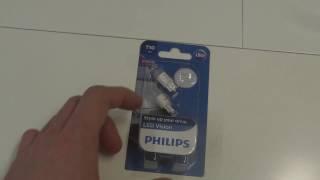 Обзор на Лампа светодиодная PHILIPS VisionLED T10 W5W 6000K 12V 1W, 2шт, 127916000KB2