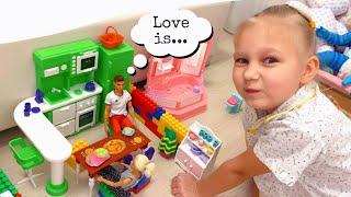 Алиса СТРОИТ ДОМИК для кукол ! Кукольный дом своими руками ! Build DOLLHOUSE for Barbie !