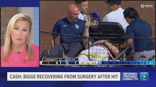 Rays pitcher Hunter Bigge recovering after being hit by foul ball, undergoing surgery for fractures