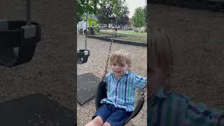 4 year old swinging by himself!