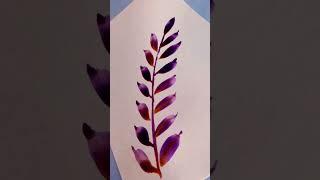 watercolour leaf#shorts  #satisfying #art #komalpadmukh