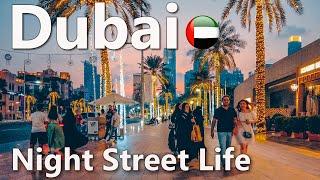 Dubai Night Street Life Walking Tour 2023 4K