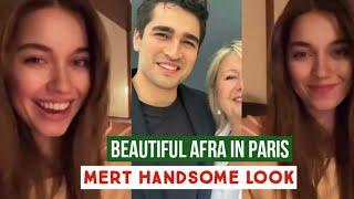 Beautiful Afra Saraçoğlu in Paris !Mert Ramazan Demir Handsome look