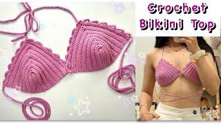 How To Crochet Summer Bikini Top Tutorial | Quick Crochet Bikini Top | Molina DIY