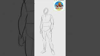 how to draw male body figure tutorial easy step by step for beginners, pencil sketch draw #shorts