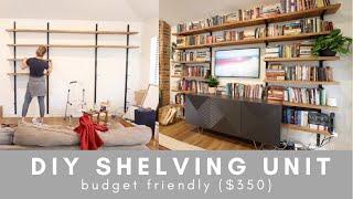 DIY Floating Shelves // Living Room Makeover // Extreme Home Makeover Series