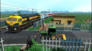 TRAIN SIMULATOR I Train High Speed Crossing in Railway Gate I BUMPY RAILROAD I RAILWAY RITAM