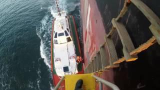 How a pilot gets off a fairly large ship