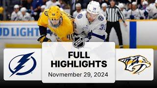 NHL Highlights | Lightning vs. Predators - November 29, 2024