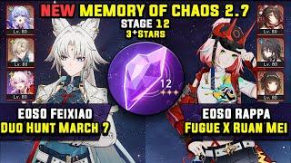 E0 Feixiao Carry & E0 Rappa Carry W/ Fugue (3 Stars) NEW Memory Of Chaos 12 Honkai Star Rail 2.7