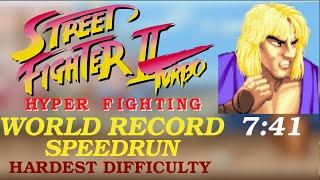 KEN Speedrun NEW World Record Hardest Difficulty 7:41 - Street Fighter II Turbo - Hyper Fighting