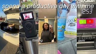 a PRODUCTIVE day in my life  | skincare, laundry, gym, car cleaning, baking + more