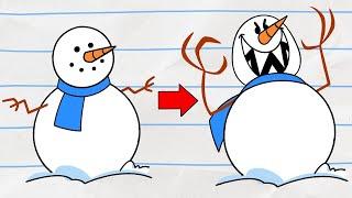 Snowman comes ALIVE | Boy & Dragon | Cartoons for Kids | WildBrain Bananas