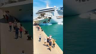 Cruise Ship Scrapes the Dock While Maneuvering in Port!