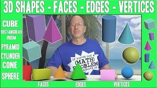 3D Shapes Faces Edges Vertices | Geometry for Kids | Using 3D Models to explain Lesson