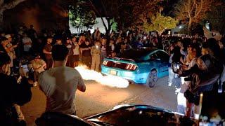 CHAOS BREAKS OUT AT CAR MEET! LA Street Meet surrounded by Police