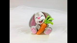 Зайчик с морковкой / how to make a bunny with a carrot cake topper /como fazer um coelho com cenoura