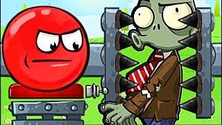 КРАСНЫЙ ШАР НАПАЛ НА ЗОМБИ ПРОТИВ РАСТЕНИЙ Несносный Шарик Plants vs zombies Red Ball 4 Мультик