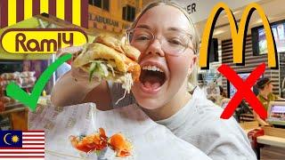 Australians REACTION to RAMLY BURGER in Malaysia! (street food burger?) 