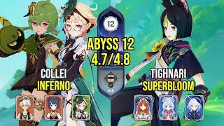 C6 Collei - Emilie Inferno & C4 Tighnari Superbloom | Spiral Abyss 4.8 - 4.7 | Genshin Impact