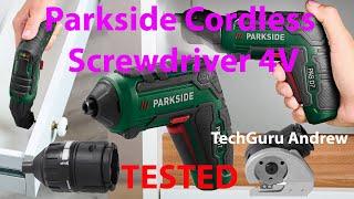 Parkside Cordless Screwdriver with Exchangeable Attachments 4V PAS D7