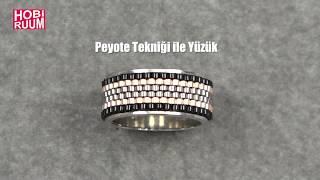 Peyote Tekniği ile Yüzük Yapımı I How to Make a Peyote Stitch Ring with a Line Tutorial #DIY