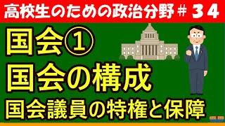 【高校生のための政治・経済】国会の構成と国会議員の特権と保障#34