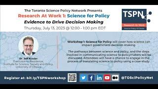 TSPN 2023 Research at Work 1: Science for Policy - Evidence to Drive Decision Making