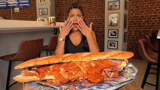 THE 8LB ITALIAN CHICKEN PARM SUB ONLY 1 PERSON COULD FINISH | @leahshutkever