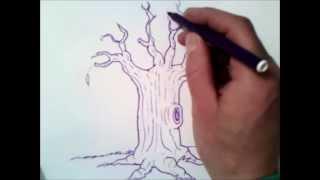 how to draw a tree without leaves | how to draw a tree without leaves step by step