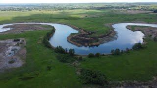 Село Троицкое, Новохопёрский р-н, с высоты птичьего полёта. Часть 1.  Качество 4К