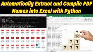 How to Get PDF Filenames from a Folder into Excel in Python Step by Step Tutorial